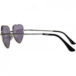 Aviator Stylish Heart Shaped Metal Frame Aviator Colored Lens Sunglasses - Silver_frame_purple_lens - CW12MATPHQN $11.32