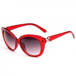 Aviator 2019 Fashion Flowers Sunglasses Women Brand Designer Sun Glasses Black Grey - Red Red - CR18Y3ONQ2O $17.84