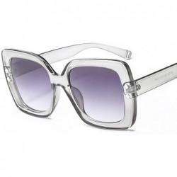 Oversized Oversized Sunglasses Women Fashion Brand Transparent Gradient Black As Picture - Gray - CH18YRDQYAN $10.80