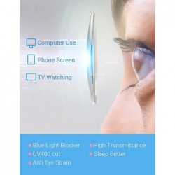 Aviator Blue Light Blocking Glasses Hipster Metal Computer Gaming Glasses Anti Eyestrain UV400 Glare Blocking Headache - C018...
