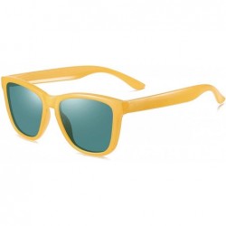 Rimless Polarized Sunglasses for Men Women Retro Classic UV400 Protection Sunglasses - Yellow Frames/Green Lens - CJ1970GS079...