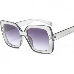 Oversized Oversized Sunglasses Women Fashion Brand Transparent Gradient Black As Picture - Gray - CH18YRDQYAN $10.80