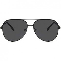 Oversized Aviator Sunglasses for Women Classic Oversized Sun Glasses UV400 Protection - Black/Black - CL18QOMW06H $15.77