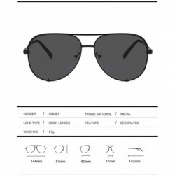 Oversized Aviator Sunglasses for Women Classic Oversized Sun Glasses UV400 Protection - Black/Black - CL18QOMW06H $15.77