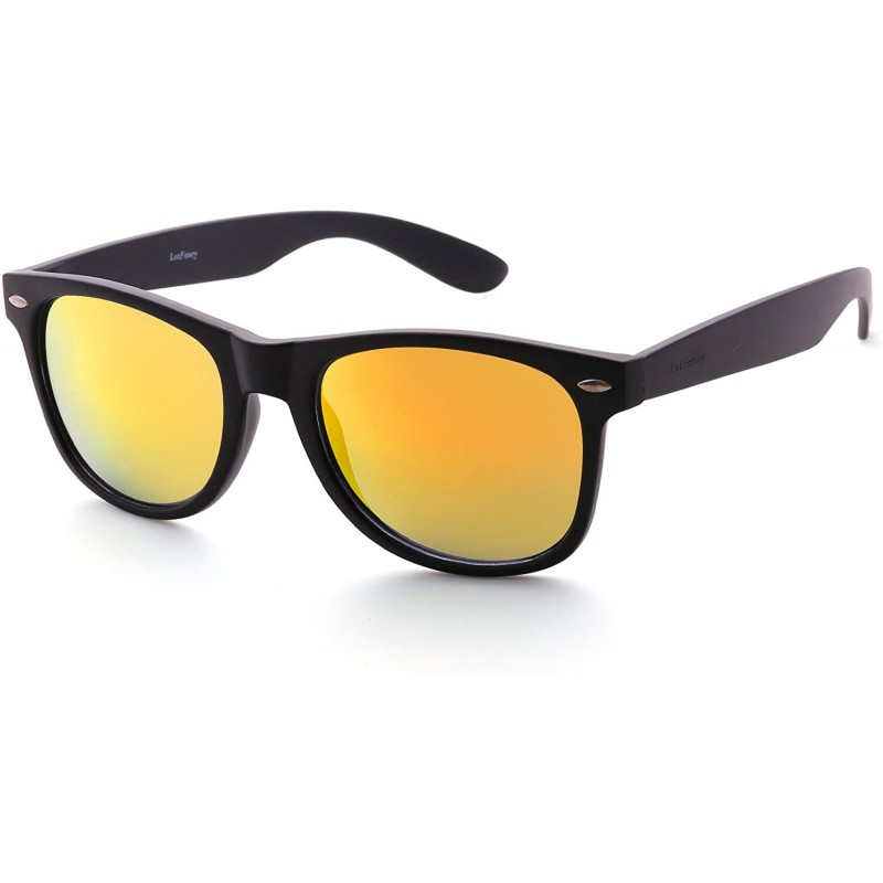 Square Vintage Sunglasses Mirrored Protection Lightweight - Revo Fire Mirrored - C212E5OITV5 $11.03