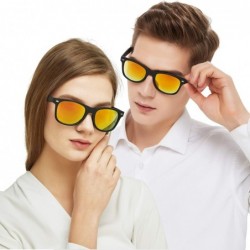 Square Vintage Sunglasses Mirrored Protection Lightweight - Revo Fire Mirrored - C212E5OITV5 $11.03