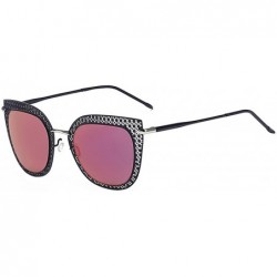 Cat Eye Cat Eye Women Fashion Designer Sunglasses Metal Frame Colored Lens - 86018_c5_silver_purple - CK12NRWOG41 $19.48