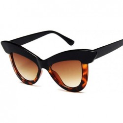 Aviator Oversized Sunglasses Women Fashion Retro Butterfly Sunglass Brand C6Green - C2leopard - CS18YZWR4R2 $6.75