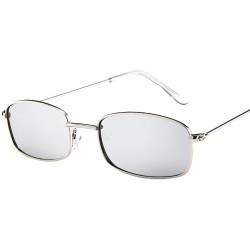 Aviator Vintage Glasses Women Man Square Shades Small Rectangular Frame Sunglasses - G - CS193XHW046 $18.83
