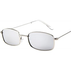 Aviator Vintage Glasses Women Man Square Shades Small Rectangular Frame Sunglasses - G - CS193XHW046 $7.82