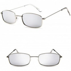 Aviator Vintage Glasses Women Man Square Shades Small Rectangular Frame Sunglasses - G - CS193XHW046 $7.82