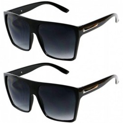 Shield Big Oversize Square Sunglasses UV Protection Trapezoid Flat Top Frame Kim K Style Aviator Shades - CQ18QEU9RLO $14.18