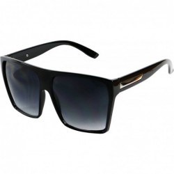 Shield Big Oversize Square Sunglasses UV Protection Trapezoid Flat Top Frame Kim K Style Aviator Shades - CQ18QEU9RLO $14.18