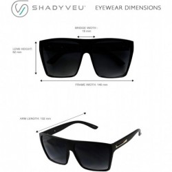 Shield Big Oversize Square Sunglasses UV Protection Trapezoid Flat Top Frame Kim K Style Aviator Shades - CQ18QEU9RLO $14.18