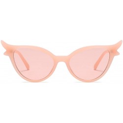 Oval Women Vintage Retro Cat Eye Sunglasses Resin frame Oval Lens Mod Style - Pink - CG18DTO9NAQ $7.52