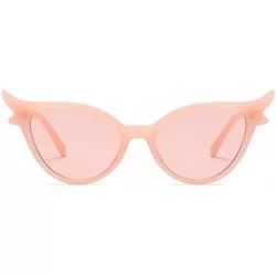 Oval Women Vintage Retro Cat Eye Sunglasses Resin frame Oval Lens Mod Style - Pink - CG18DTO9NAQ $18.55