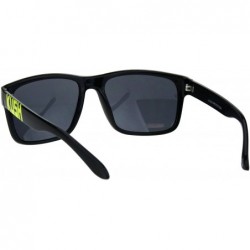 Rectangular KUSH Sunglasses Black Square Rectangular Plastic Frame Unisex Shades - Black Yellow - CK18IY3KZIU $7.98