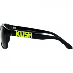 Rectangular KUSH Sunglasses Black Square Rectangular Plastic Frame Unisex Shades - Black Yellow - CK18IY3KZIU $7.98