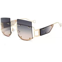 Square 2019 new fashion square big box personality street shooting trend unisex sunglasses - Grey Pink - C118ZGD7WAL $26.77