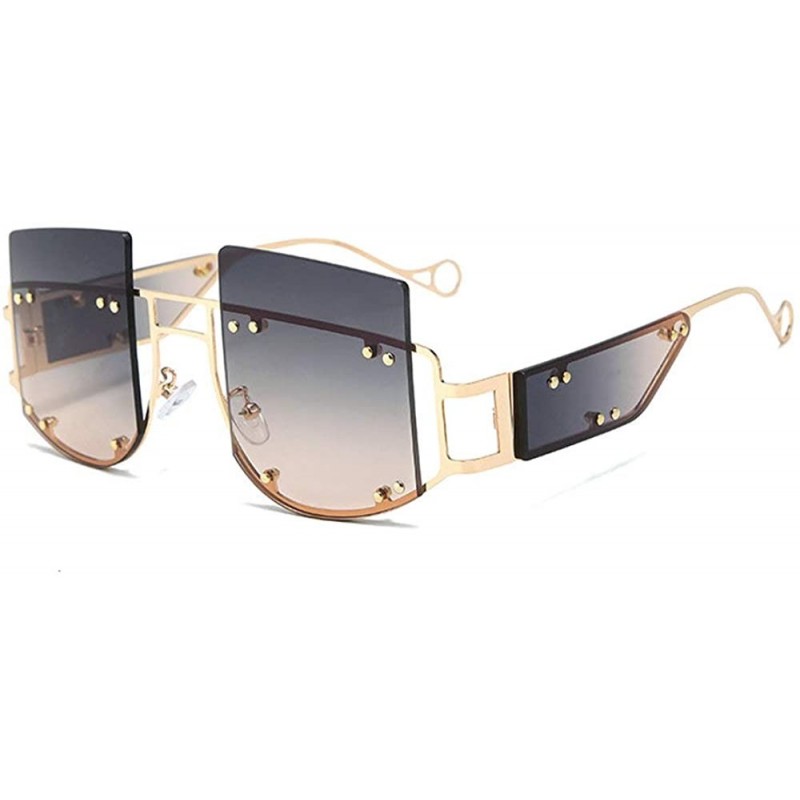 Square 2019 new fashion square big box personality street shooting trend unisex sunglasses - Grey Pink - C118ZGD7WAL $16.56