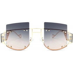 Square 2019 new fashion square big box personality street shooting trend unisex sunglasses - Grey Pink - C118ZGD7WAL $16.56