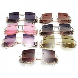 Square 2019 new fashion square big box personality street shooting trend unisex sunglasses - Grey Pink - C118ZGD7WAL $16.56