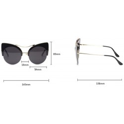 Semi-rimless Cat Eye Sunglasses Retro Eyewear Half frame eyeglasses for Men women - Green Red - CE18EQDZYD7 $12.06