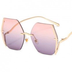 Sport Metal Frameless Sunglasses Men and Women Sunglasses Fashion Glasses - 4 - CH190S3CTNG $67.84