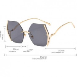 Sport Metal Frameless Sunglasses Men and Women Sunglasses Fashion Glasses - 4 - CH190S3CTNG $58.26