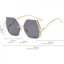 Sport Metal Frameless Sunglasses Men and Women Sunglasses Fashion Glasses - 4 - CH190S3CTNG $24.74