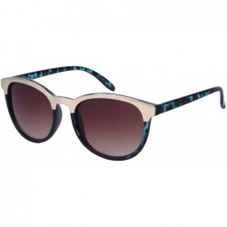 Wayfarer Women's Round Horned Rim Sunglasses with Gradient Lens 32069TT-AP - Blue Demi - C81297ERQQ7 $7.25