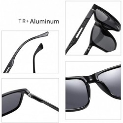 Square Unisex Polarized Square Sunglasses For Men/Women Aluminum Frame Lightweight Driving Fishing Sports Outdoors - CX197TOI...