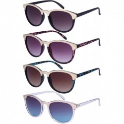 Wayfarer Women's Round Horned Rim Sunglasses with Gradient Lens 32069TT-AP - Blue Demi - C81297ERQQ7 $7.25