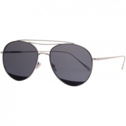 Aviator Classic Metal Frame Flat Lens Aviator Sunglasses LS5091Z - Gray - CW182EH9970 $31.32