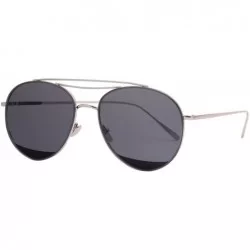 Aviator Classic Metal Frame Flat Lens Aviator Sunglasses LS5091Z - Gray - CW182EH9970 $12.78
