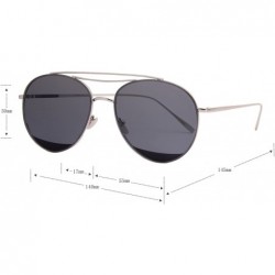 Aviator Classic Metal Frame Flat Lens Aviator Sunglasses LS5091Z - Gray - CW182EH9970 $12.78