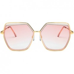 Oversized Vintage style Irregular Sunglasses for Men or Women metal PC UV400 Sunglasses - Pink - CY18SARA5E3 $23.87