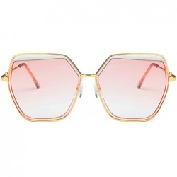 Oversized Vintage style Irregular Sunglasses for Men or Women metal PC UV400 Sunglasses - Pink - CY18SARA5E3 $23.87