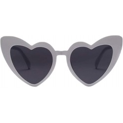 Oval 1pc Heart Sunglasses Fashion Love Heart Heart Sunglasses Love Heart Fashion Eyewear for Women Lady Adult(White) - C5196M...