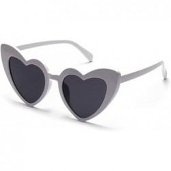 Oval 1pc Heart Sunglasses Fashion Love Heart Heart Sunglasses Love Heart Fashion Eyewear for Women Lady Adult(White) - C5196M...
