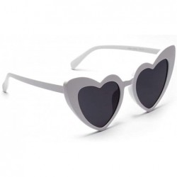 Oval 1pc Heart Sunglasses Fashion Love Heart Heart Sunglasses Love Heart Fashion Eyewear for Women Lady Adult(White) - C5196M...