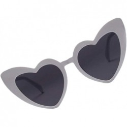 Oval 1pc Heart Sunglasses Fashion Love Heart Heart Sunglasses Love Heart Fashion Eyewear for Women Lady Adult(White) - C5196M...