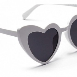 Oval 1pc Heart Sunglasses Fashion Love Heart Heart Sunglasses Love Heart Fashion Eyewear for Women Lady Adult(White) - C5196M...