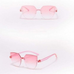 Square Frameless Multilateral Shaped Sunglasses Sunglasses for Women Men Classic Trendy Stylish Sun Glasses - B - C21905AX5X9...