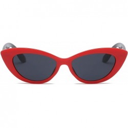 Cat Eye Women Retro Vintage Round Cat Eye Fashion Sunglasses - Red - C918IGGD7HX $11.35
