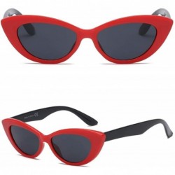 Cat Eye Women Retro Vintage Round Cat Eye Fashion Sunglasses - Red - C918IGGD7HX $11.35