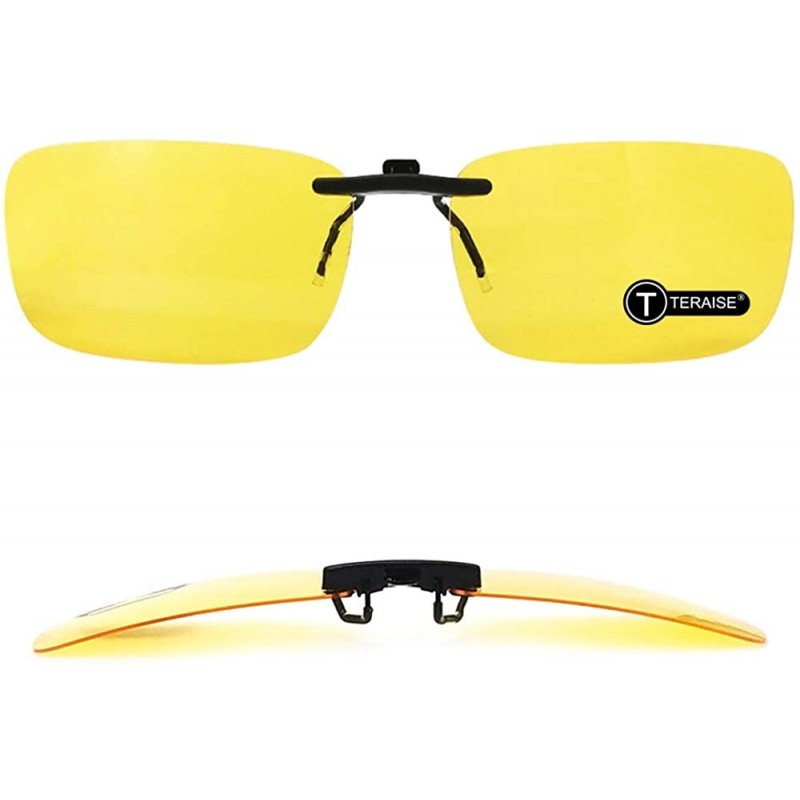 Goggle Polarized Clip-on Sunglasses Over Prescription Glasses Anti-Glare UV400 - Yellow - CG18HMDYOEI $8.17