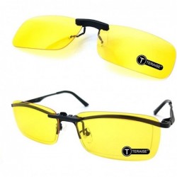 Goggle Polarized Clip-on Sunglasses Over Prescription Glasses Anti-Glare UV400 - Yellow - CG18HMDYOEI $8.17