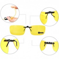 Goggle Polarized Clip-on Sunglasses Over Prescription Glasses Anti-Glare UV400 - Yellow - CG18HMDYOEI $8.17