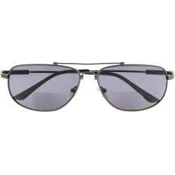 Wayfarer Memory Bifocal Sunglasses Flexible SUNSHINE READERS For Men And Women - Gunmetal-grey-lens - CF18N6KDIYS $24.71